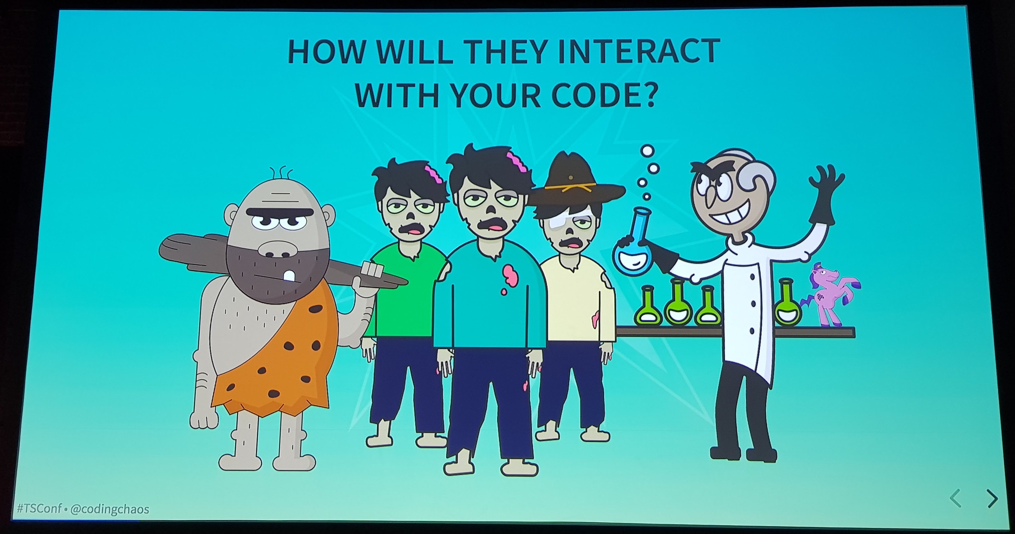 Slide showing cartoons of the Caveman Coder, The Intern Horde and the Inventor